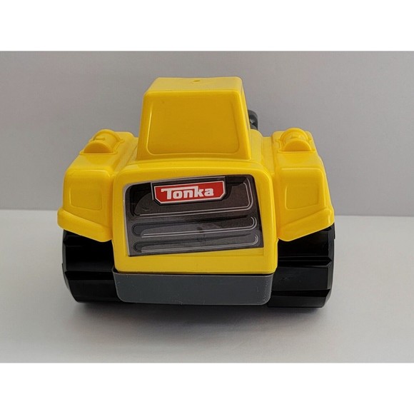Tonka Amloid Kids At Work Yellow Gray Black Plastic Construction Tractor Vehicle - Picture 1 of 6